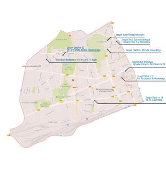 Mapa Wolskich Techników i Branżowych Szkół I stopnia